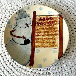 Tabletops Gallery Snowman “Dear Santa” Decorative Plate